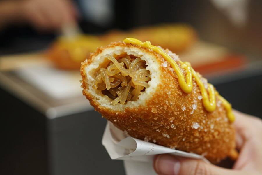 japchae hot dog koreas fusion corn dog mister korean