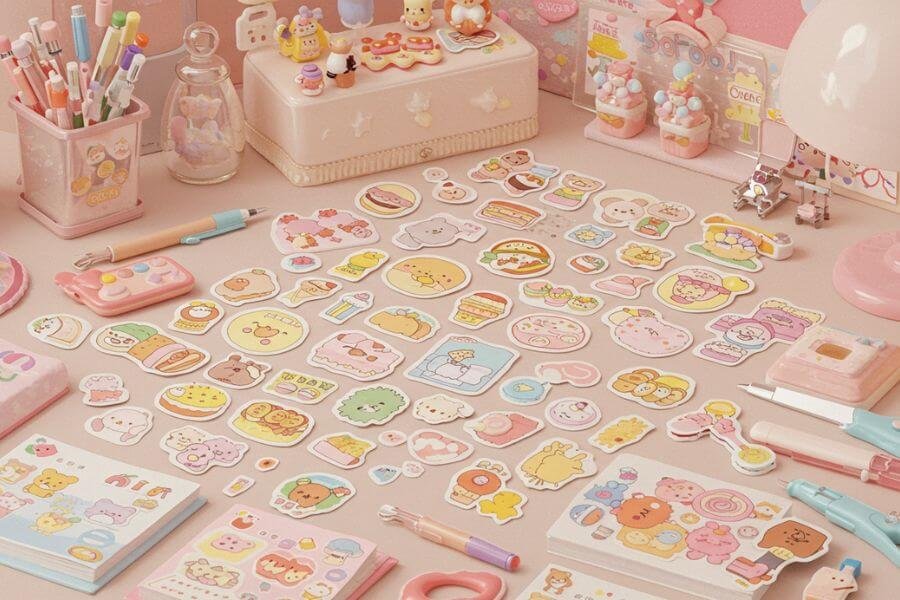 puffy stickers and deco packs mister korean
