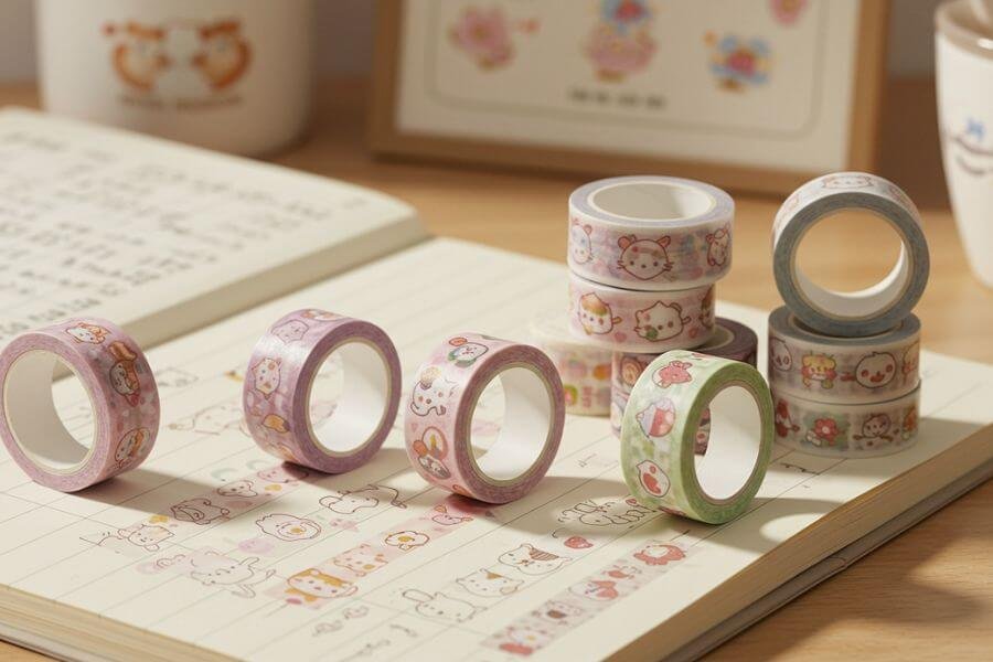 washi tape rolls with adorable prints mister korean