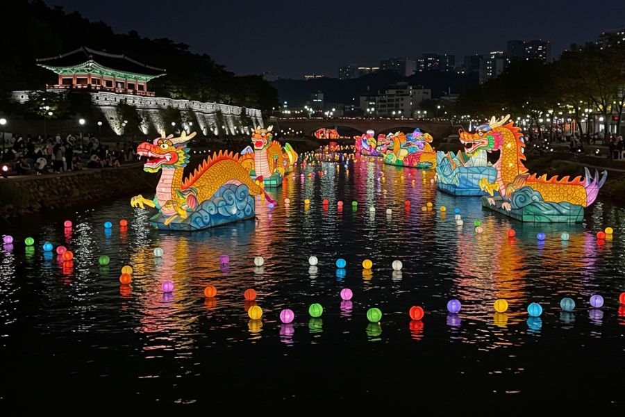 jinju namgang yudeung festival 10 most colorful lantern festivals in south korea mister korean